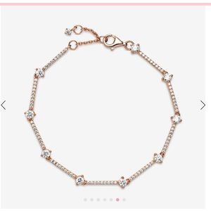 PANDORA Sparkling Pavé Bars Bracelet (Rose Gold)